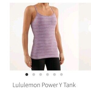 Lululemon Athletica Womens Power Y Tank Top Pink Built-In Shelf Bra 6